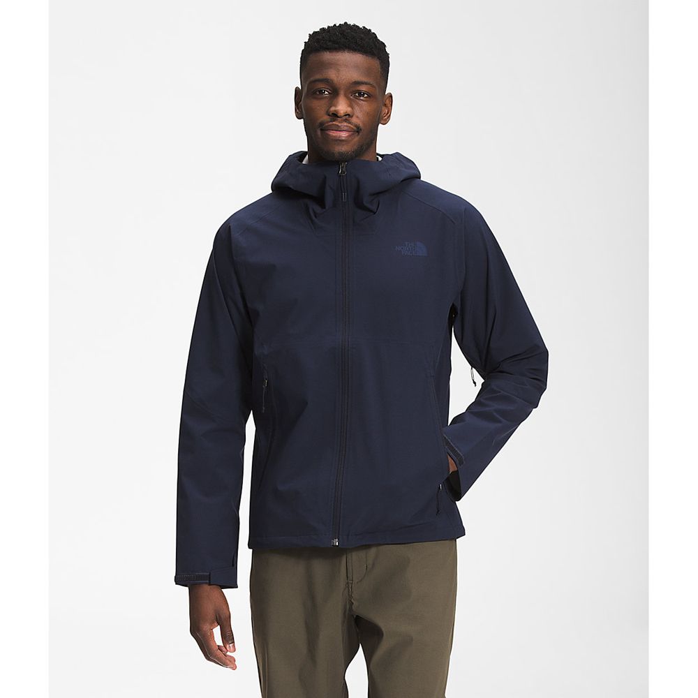 The North Face Rain Jacket Mens Australia - The North Face Allproof Stretch Navy Dryvent (ZMK-405692